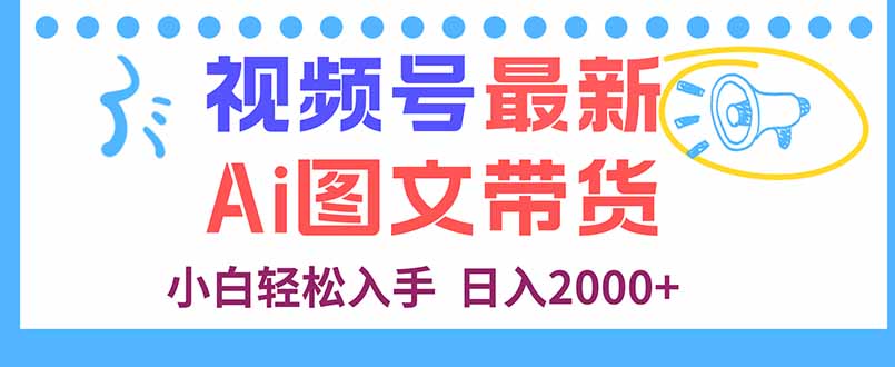视频号最新AI图文带货，每天几分钟，小白轻松入手，日入2000+-萤火网创