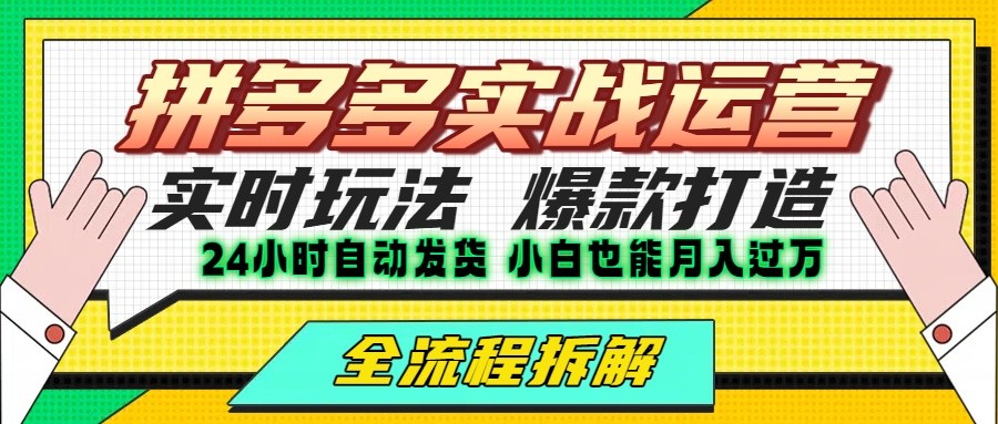 拼多多最新实战运营高投产：长久稳定项目，单店利润一天三位数-萤火网创
