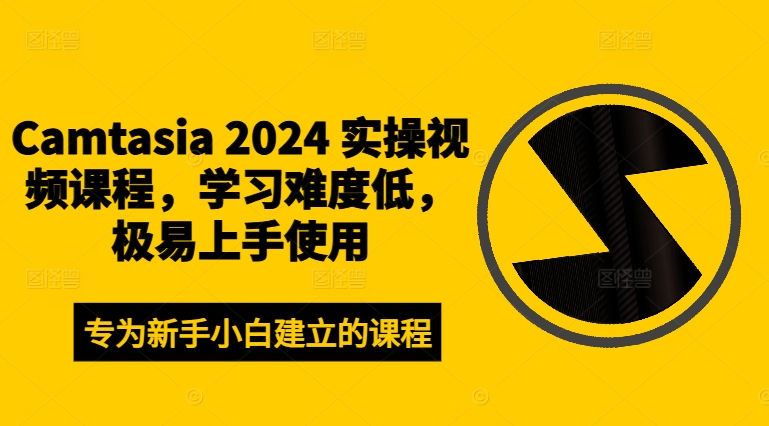 Camtasia 2024 实操视频课程，学习难度低，极易上手使用-萤火网创