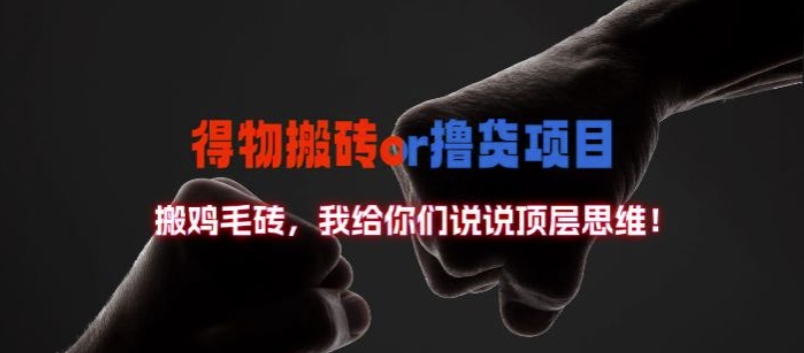 得物搬砖撸货项目?掰下数据，我给你们说说顶层思维【揭秘】-萤火网创