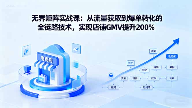 无界矩阵实战课：从流量获取到爆单转化的全链路技术，实现店铺GMV提升200%-萤火网创